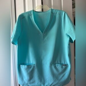 Figs Women's Neon Blue Casma - Three-Pocket Scrub Top